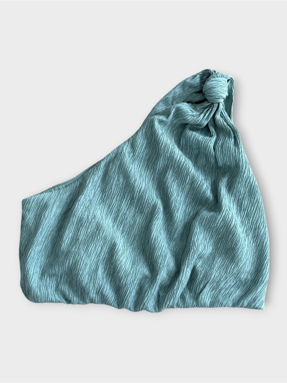 Abercrombie & Fitch Mint Green Knotted One Shoulder Slip Top | Medium